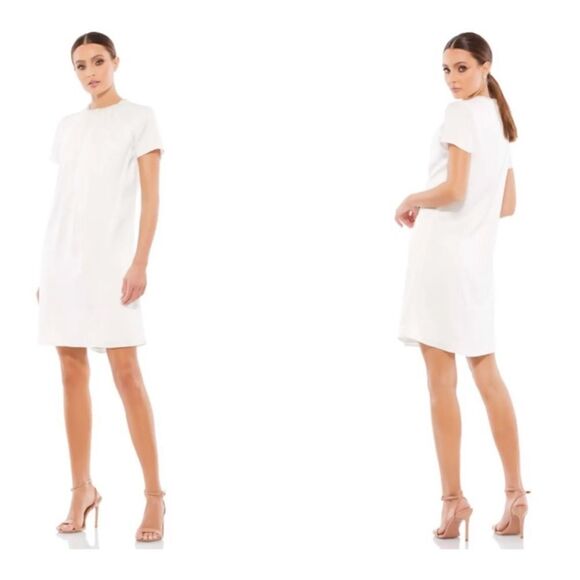 NWT leena for Mac Duggal Pleated Midi Dress $398 - Picture 1 of 11